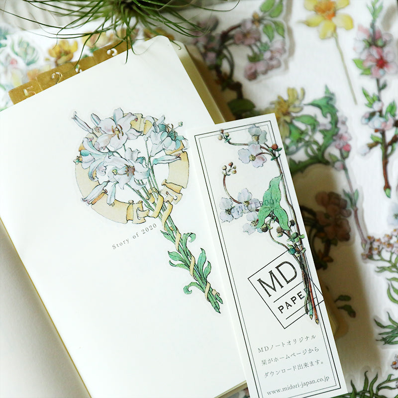 TZ Vellum Flower Stickers 33PCS for Scrapbook and Junk Journal ViVi