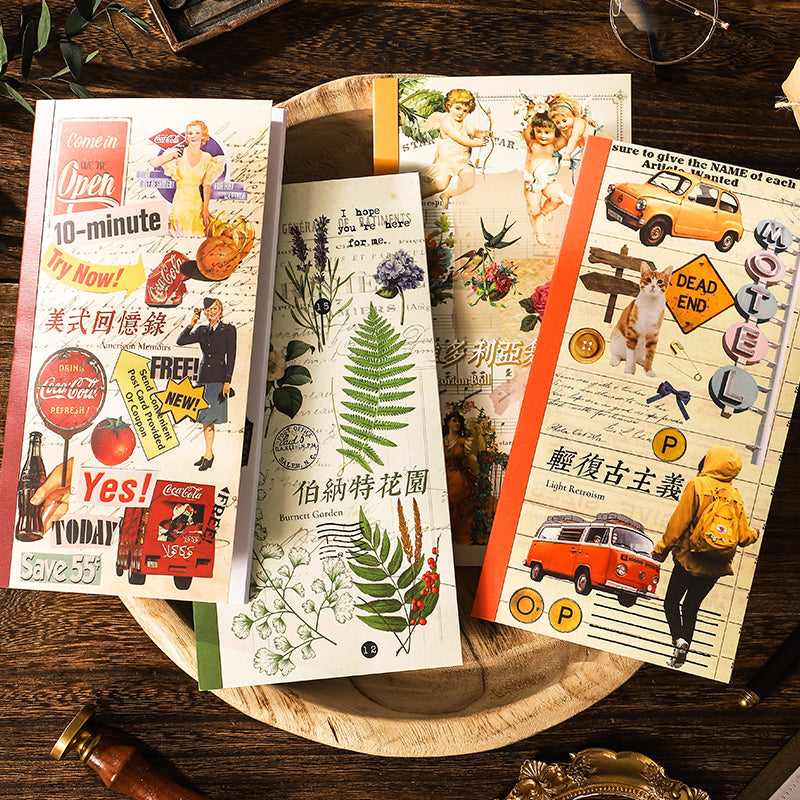 NOGAMOGA Vintage Scrapbook Supplies Antique Journaling Stickers (30  Sheets), Sticker Booklets for Journaling Junk Journal Collage