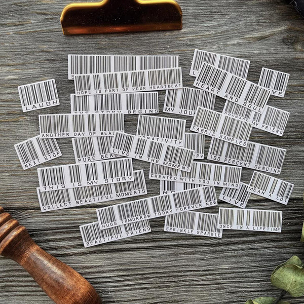 Barcode and Short Phrase Stickers