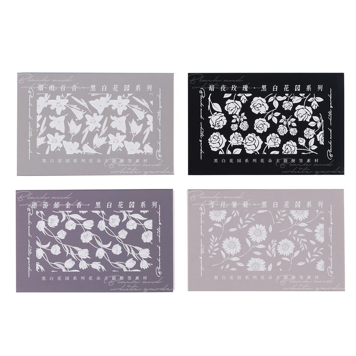 Black White Garden Scrapbook Paper