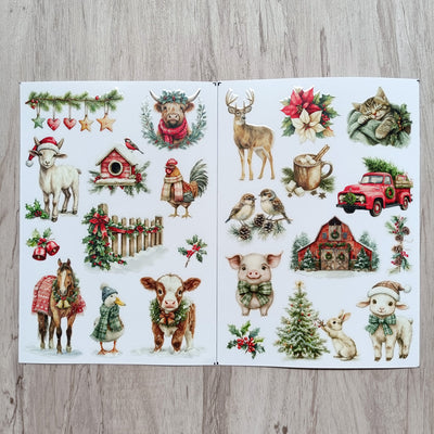Christmas Farm Matte Transfer Stickers 2 Sheets