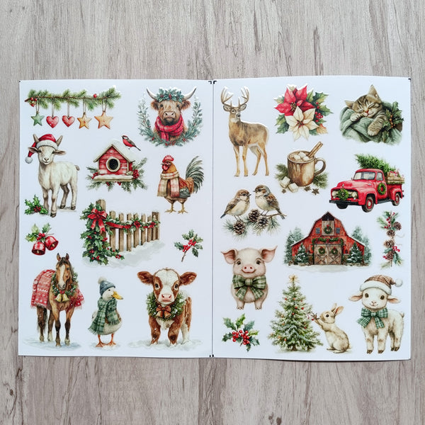Christmas Farm Matte Transfer Stickers