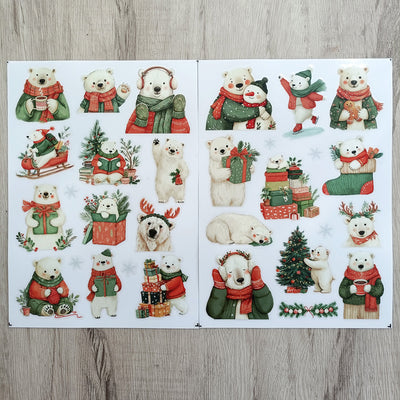 Christmas Polar Bear Transfer Stickers