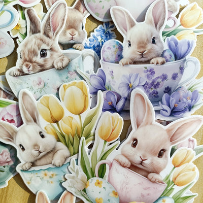 Easter Bunny Teacup Stickers