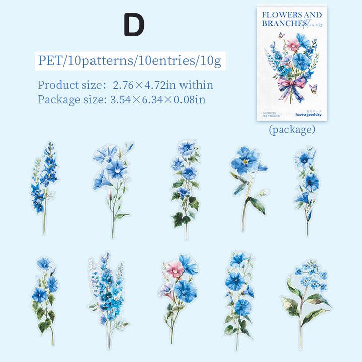 Sticker Try Branch Support Flower and Branch Sticker – ViVi Stationery