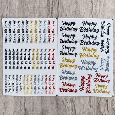 Happy Birthday Sentiment Transfer Stickers