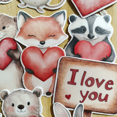 Heart Hugs Critter Sticker
