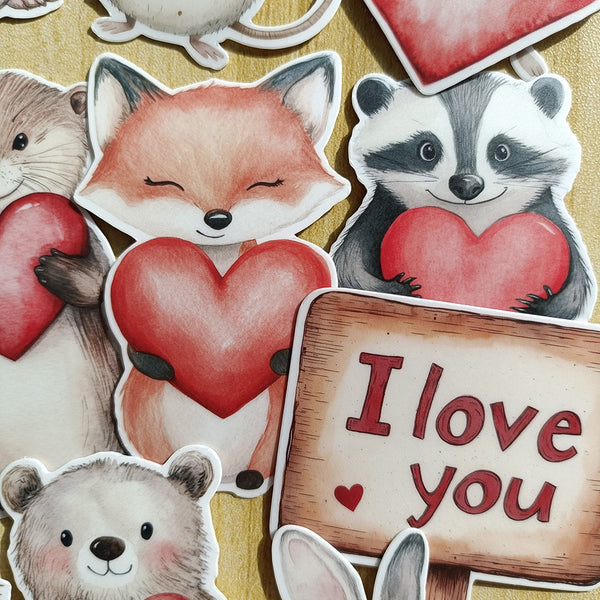 Heart Hugs Critter Sticker