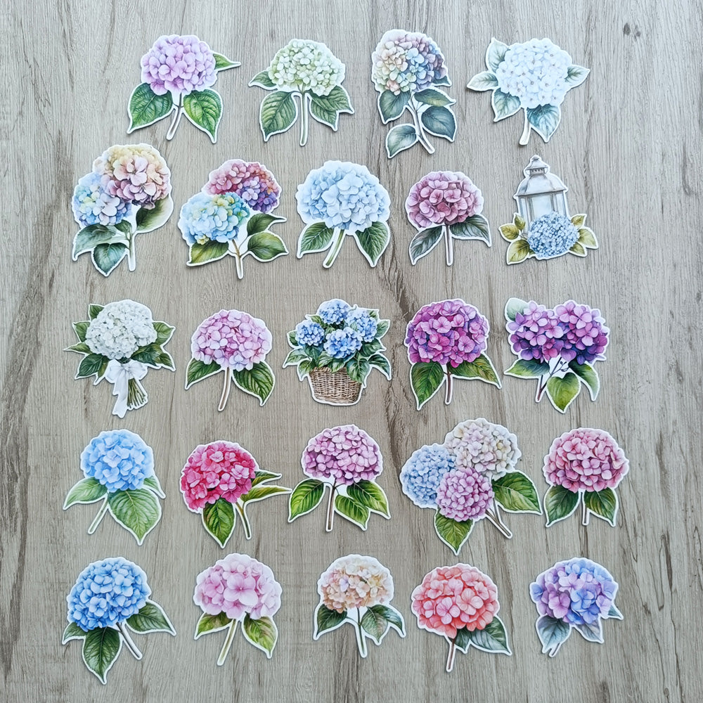 Hydrangea Sticker Hydrangea Stickers 24PCS – ViVi Stationery