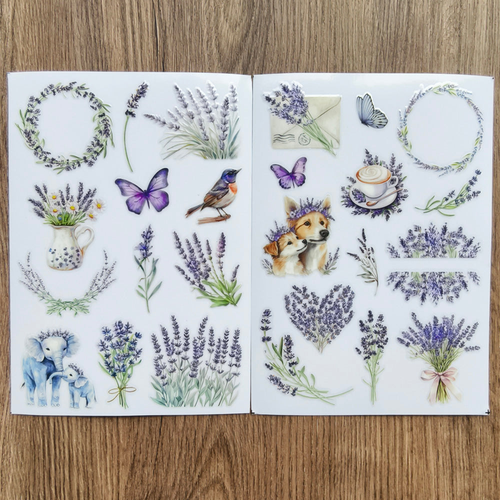 Lavender Transfer Stickers 2 Sheets – ViVi Stationery