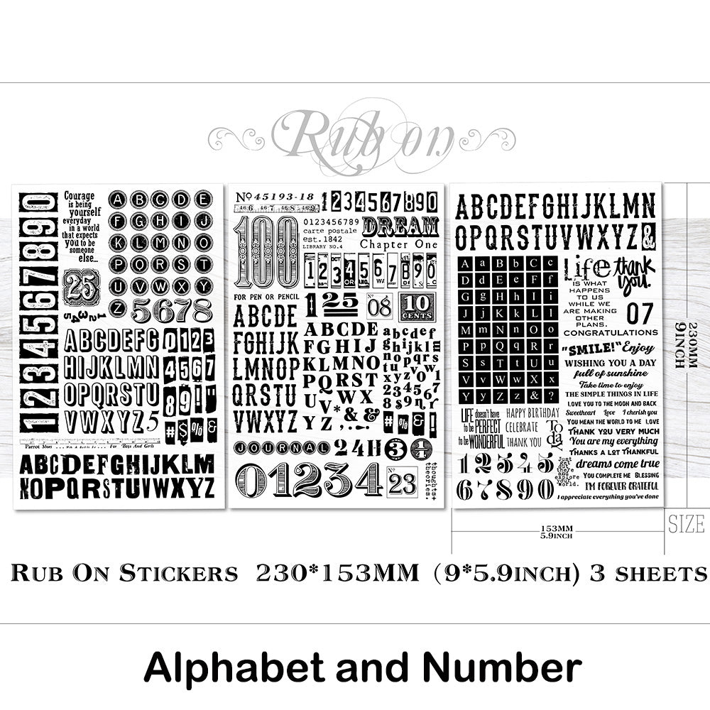 Alphabet and Number Rub on Sticker – ViVi Stationery
