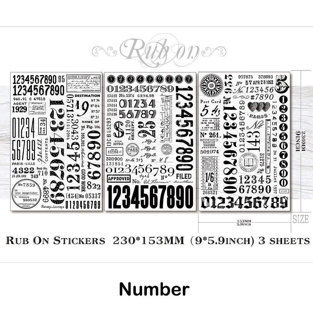 Alphabet and Number Rub on Sticker – ViVi Stationery