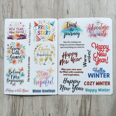 New Year Sentiments Transfer Stickers 2 Sheets