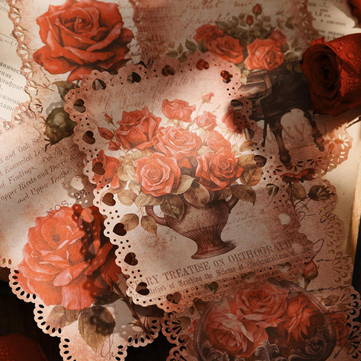 Rose Flower Scrapbook Paper
