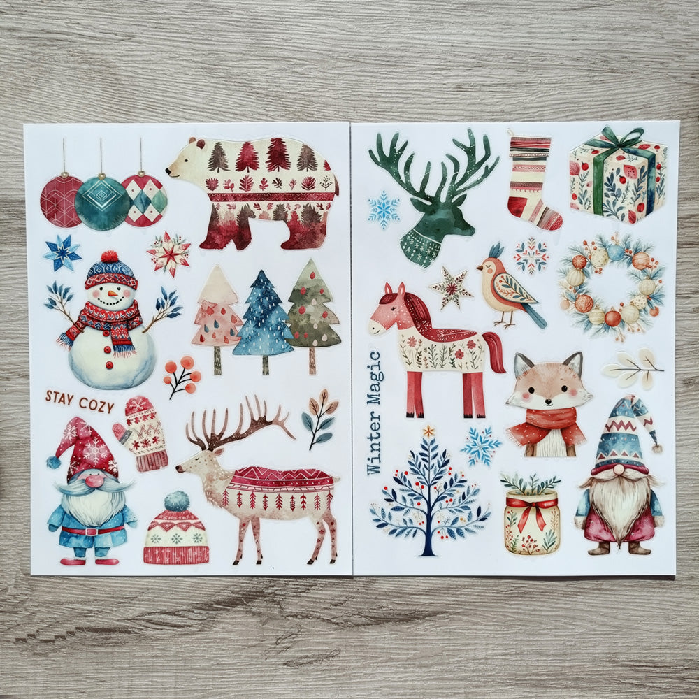 Simple Transfer Stickers Scandinavian Christmas Transfer Stickers 2 Sheets – ViVi Stationery