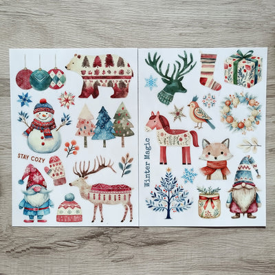 Scandinavian Christmas Transfer Stickers 2 Sheets