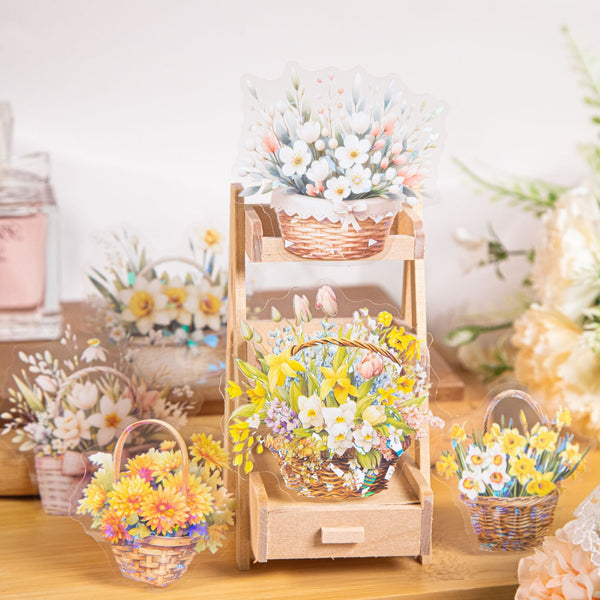 Spring Flower Basket Sticker