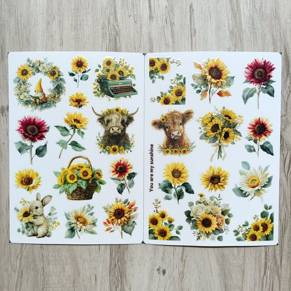 Sunflower Farm Matte Transfer Stickers 2 Sheets – ViVi Stationery