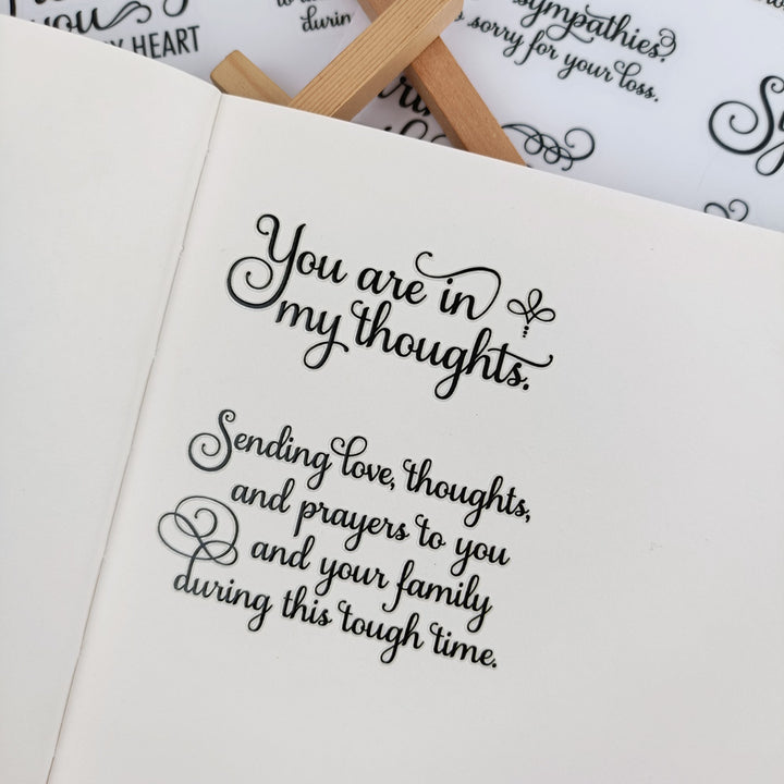 Sympathy Sentiments Transfer Stickers 2 Sheets – ViVi Stationery