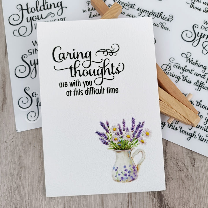 Sympathy Sentiments Transfer Stickers 2 Sheets – ViVi Stationery