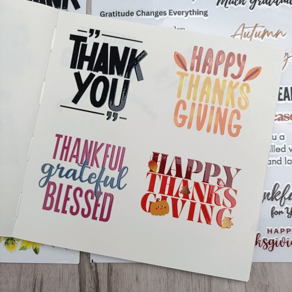 Thanksgiving Sentiments Transfer Stickers 2 Sheets – ViVi Stationery