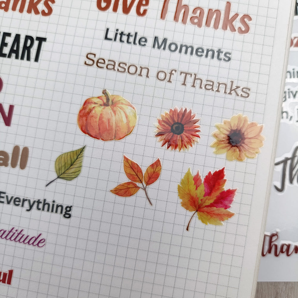 Thanksgiving Sentiments Transfer Stickers 2 Sheets – ViVi Stationery