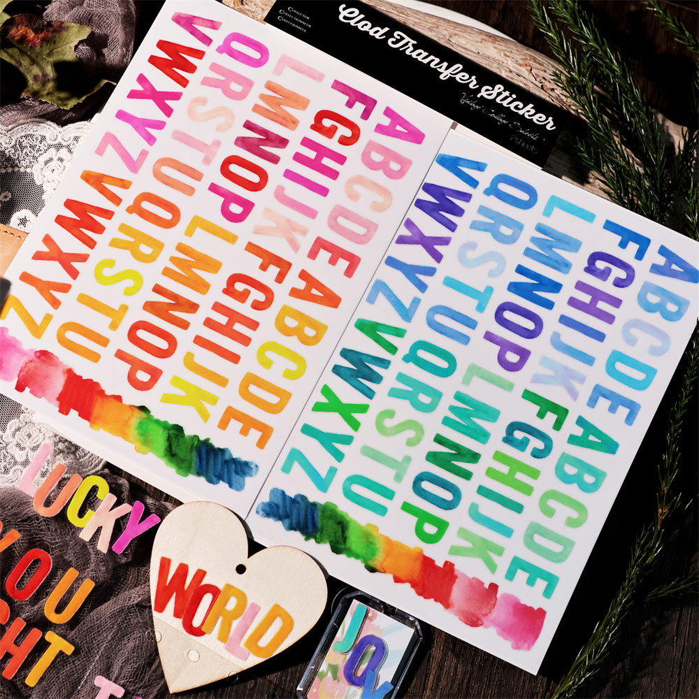 Transfer Sticker Letters UV DTF Rainbow Letters Transfer Stickers – ViVi Stationery