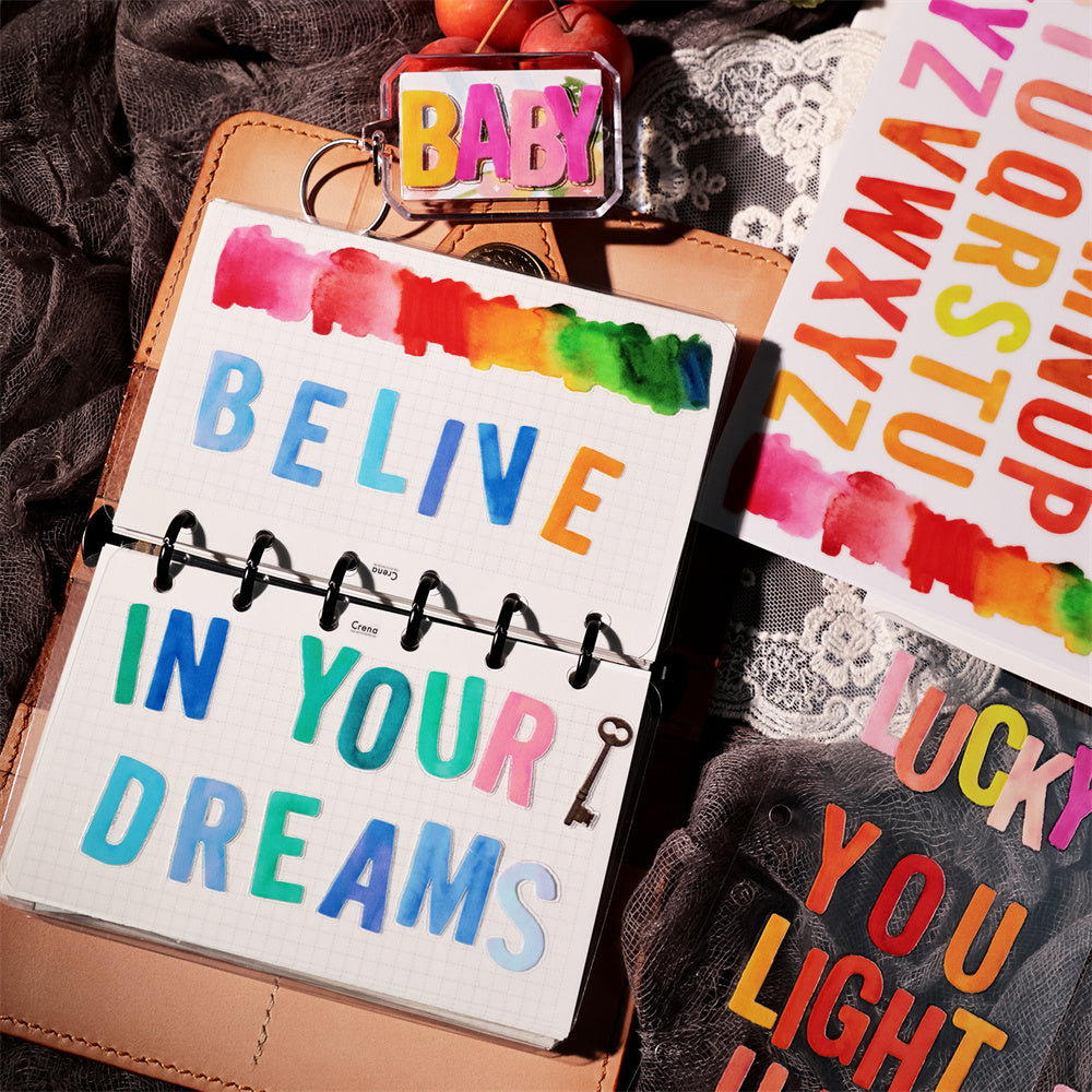 Transfer Sticker Letters UV DTF Rainbow Letters Transfer Stickers – ViVi Stationery