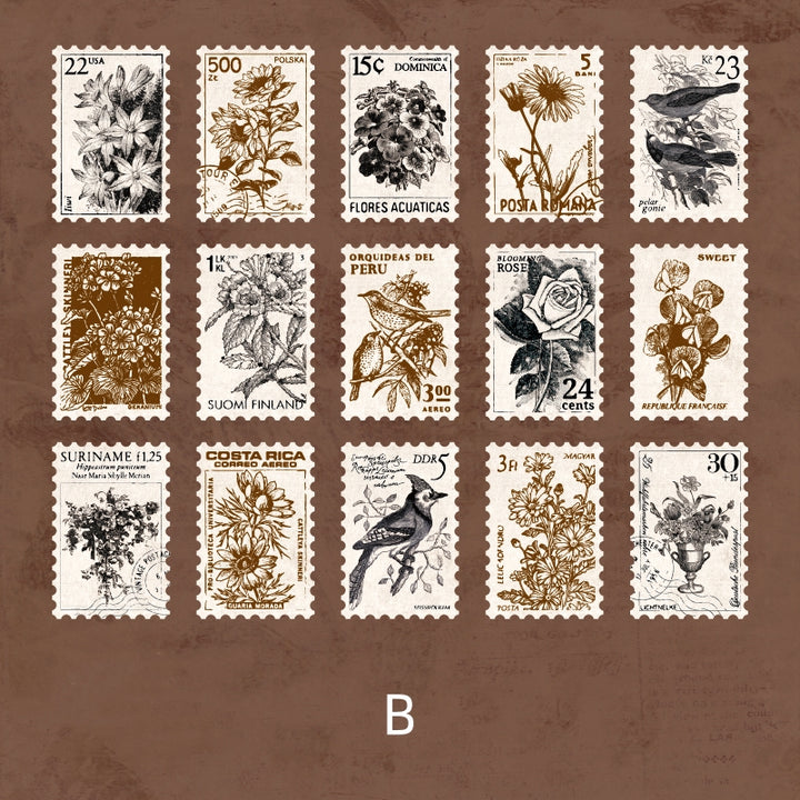 Vintage-Stamp-Stickers-flower