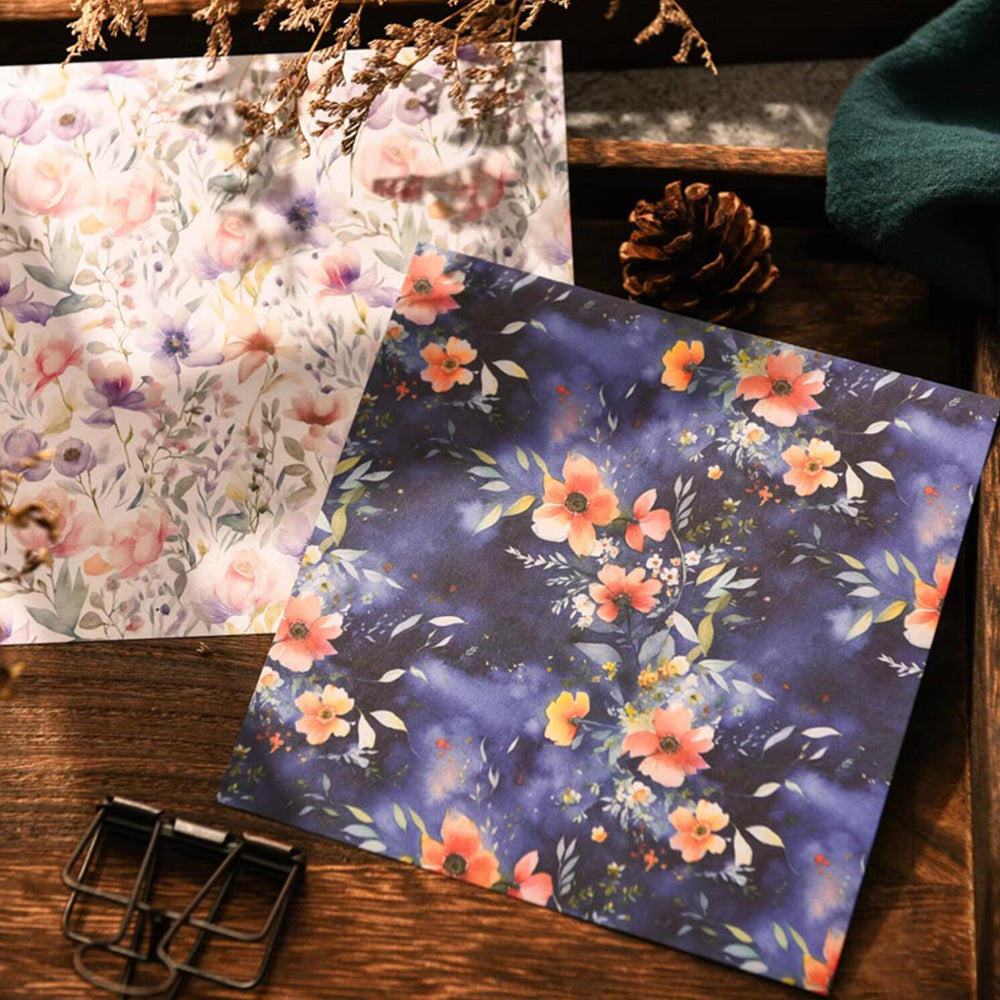 Watercolor Flower Scrapbook Paper – ViVi Stationery
