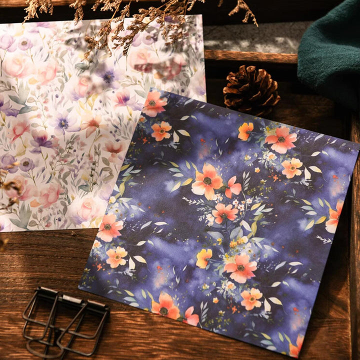 Watercolor Flower Scrapbook Paper