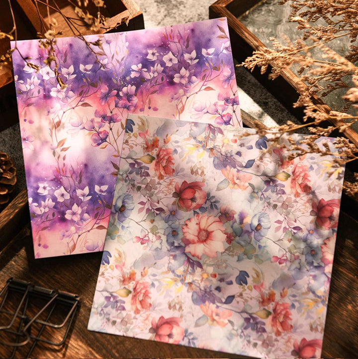 Watercolor Flower Scrapbook Paper