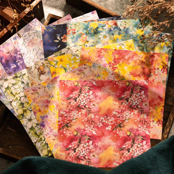 Watercolor Flower Scrapbook Paper