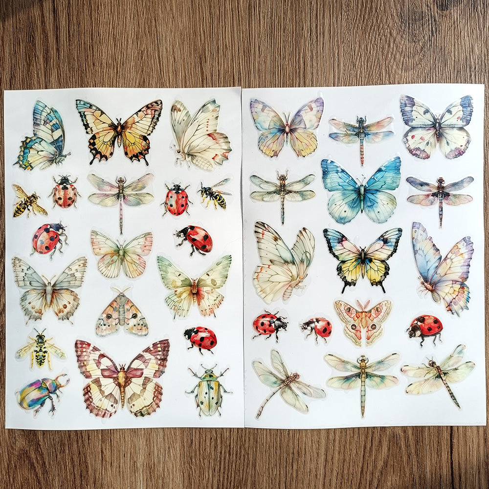 Waterproof Nature Insect Transfer Sticker 2 Sheets – ViVi Stationery