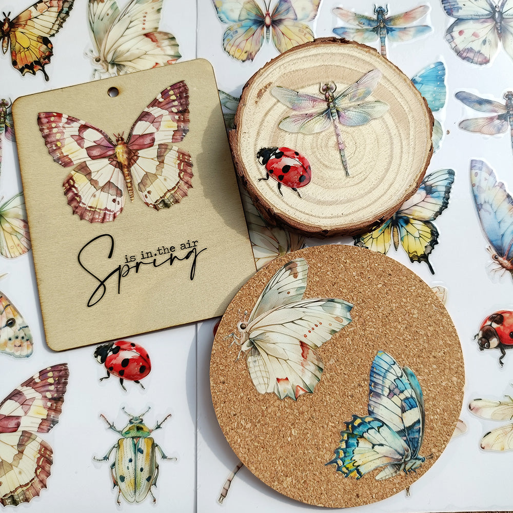 Waterproof Nature Insect Transfer Sticker 2 Sheets – ViVi Stationery
