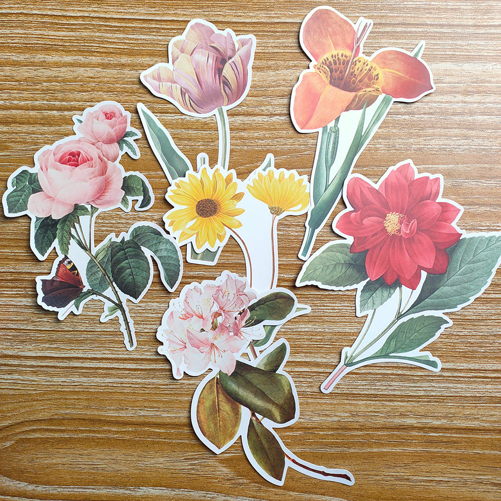Vintage Big Size Flower Stickers for Scrapbook and Art Journal – ViVi  Stationery