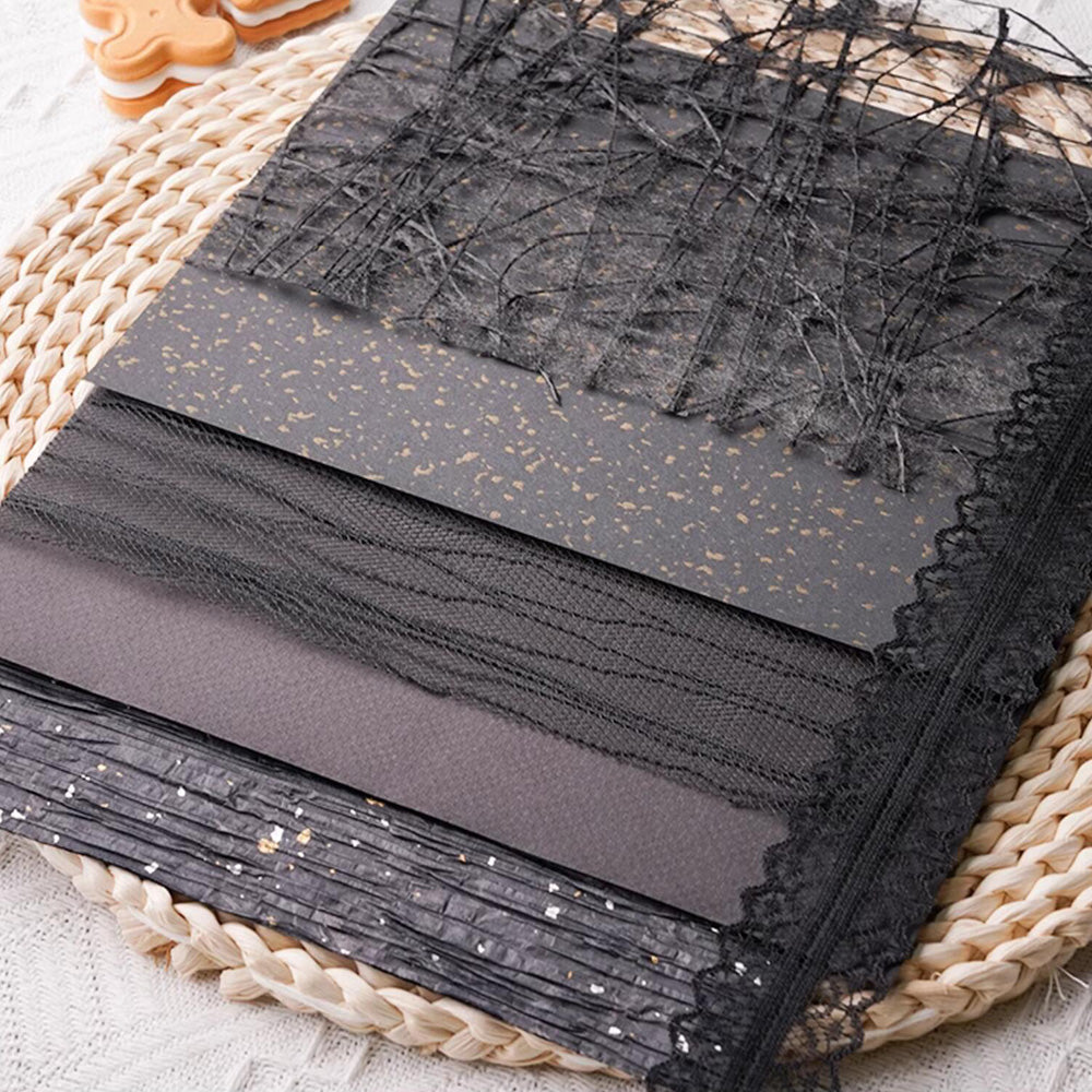 Black Scrapbook Paper and Mesh for Art Journal – ViVi Stationery