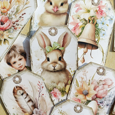 Vintage Easter Cardstock Tag Stickers