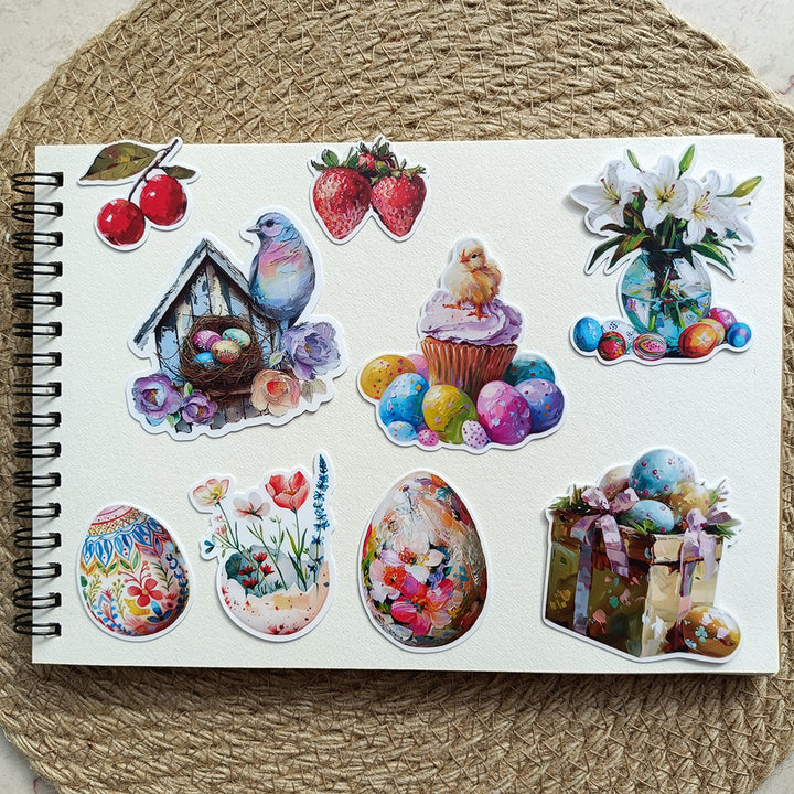 Easter egg and lily stickers