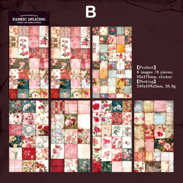 Splice Sticker Vintage Fabric Splicing Sticker – ViVi Stationery