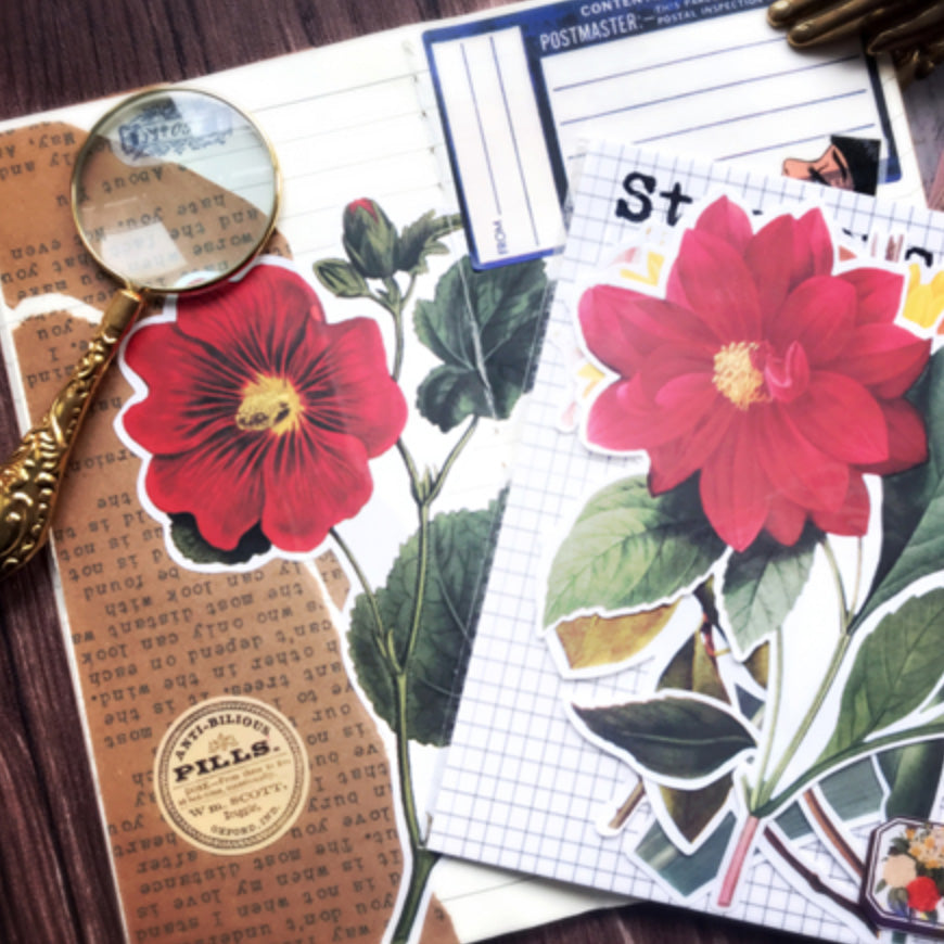 Vintage Style Flower Stickers for Scrapbook and Junk Journal – ViVi  Stationery