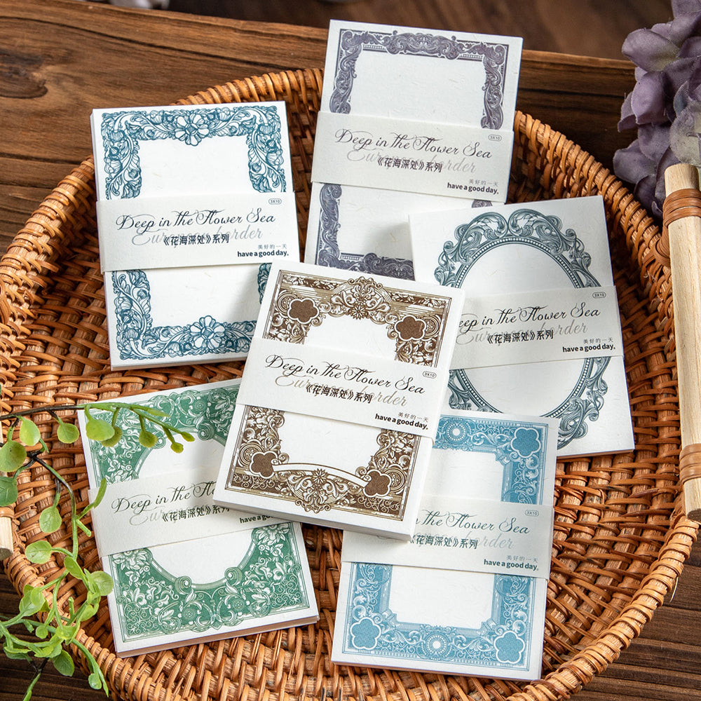 Flower Sea Frame Notepad for Scrapbooking and Art Journal – ViVi Stationery