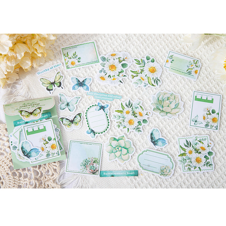 green-flower-stickers