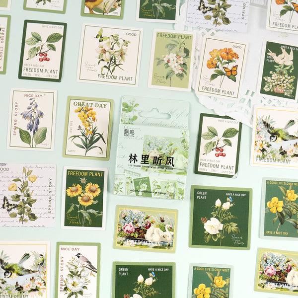 green-flower-stickers