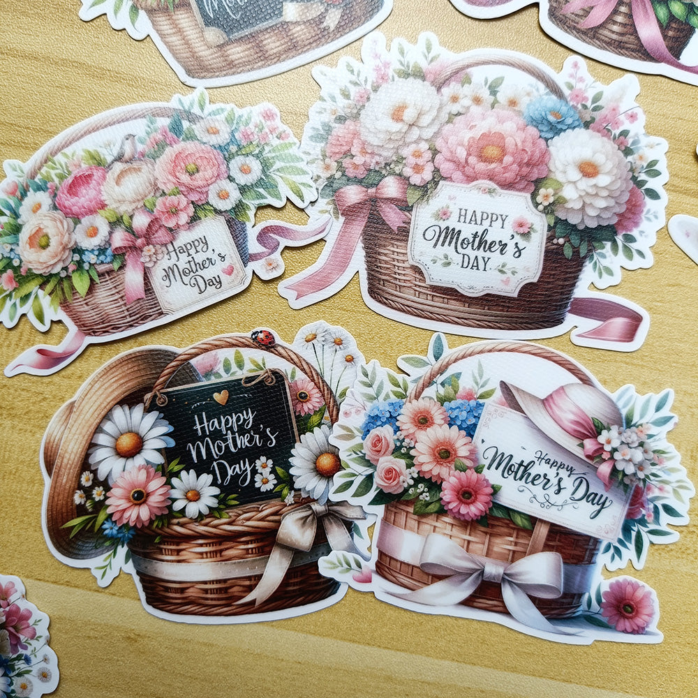 Happy Mother's Day Flower Basket Stickers ViVi Stationery