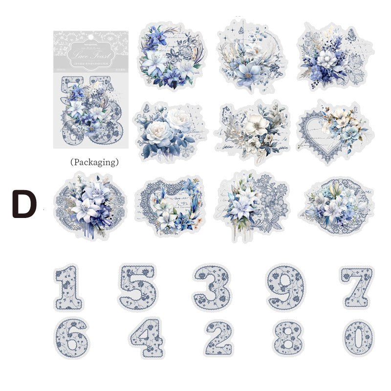 Lace Flower Number Sticker for Scrapbooking and Journaling – ViVi ...