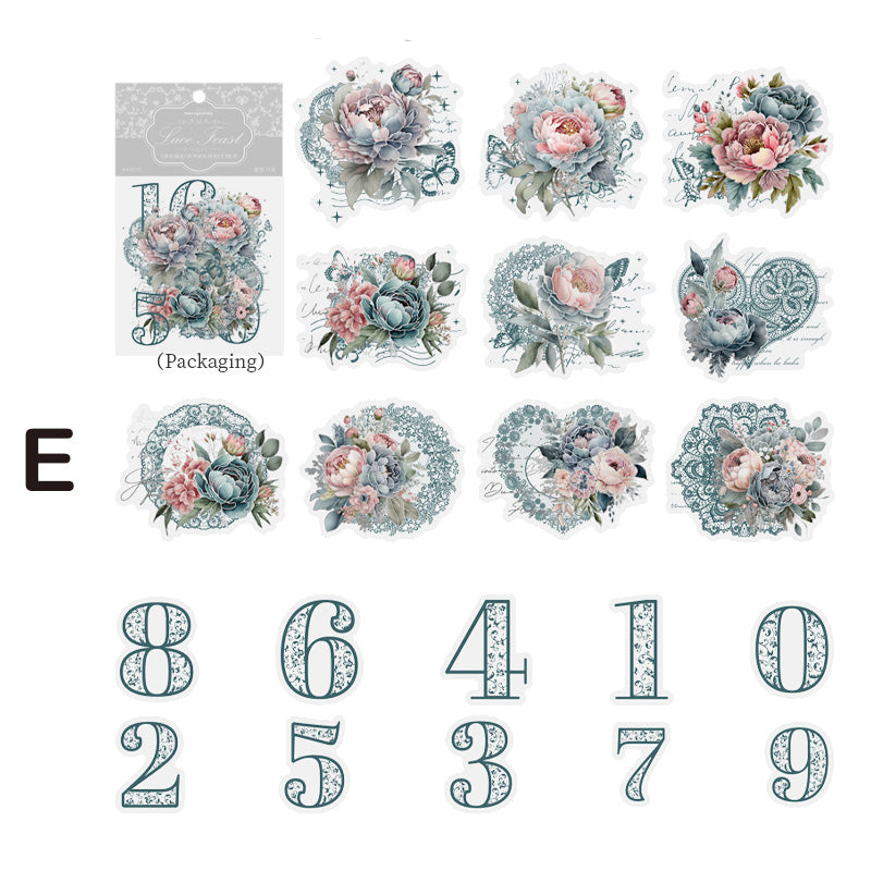 Lace Flower Number Sticker for Scrapbooking and Journaling – ViVi ...