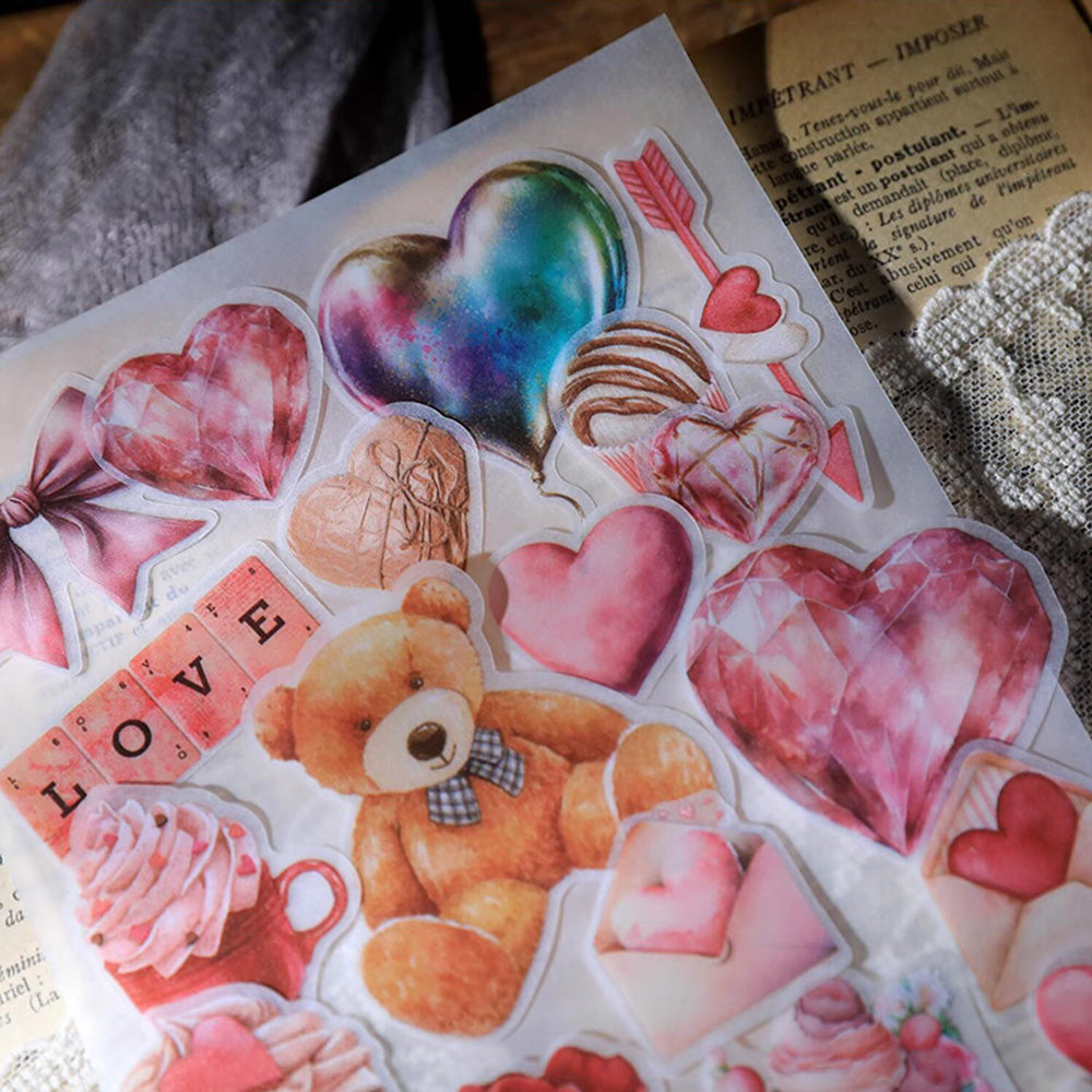 Red Heart Stickers Valentine's Day Crafting Scrapbooking 1/2 Inch 1,000  Adhesive Stickers