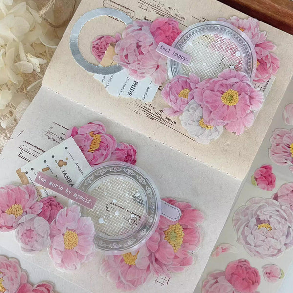 Mudan Pink Flower PET Tape