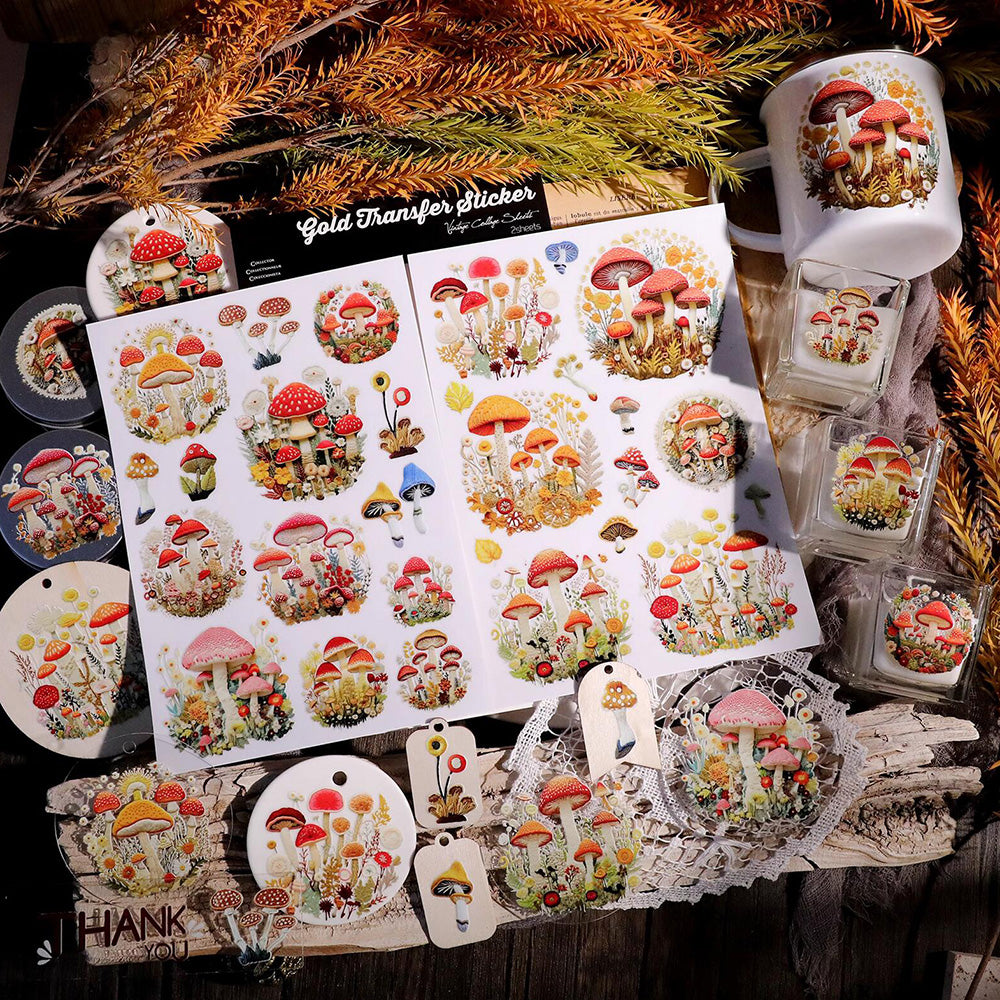 UV DTF Mushroom Transfer Stickers – ViVi Stationery
